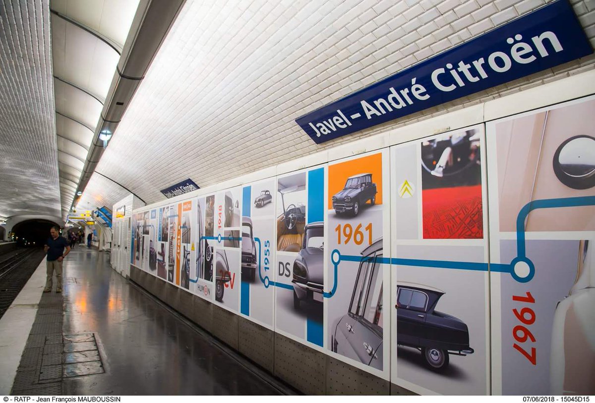 journalisteauto's tweet photo. #Citroën et la #RATP inaugurent la station de Métro Javel - André Citroën réaménagée... sympa ! https://t.co/u0WdhCXevt