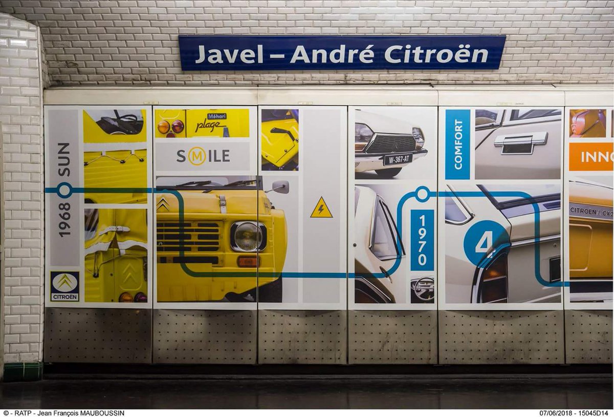 journalisteauto's tweet photo. #Citroën et la #RATP inaugurent la station de Métro Javel - André Citroën réaménagée... sympa ! https://t.co/u0WdhCXevt