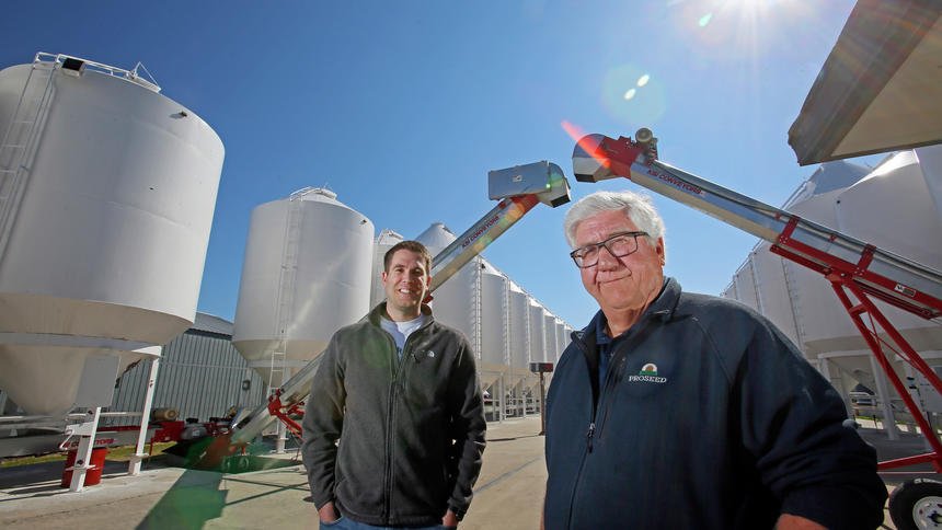 NDGrainGrowers's tweet photo. Lovely feature of father-and-son team Jim Howe &amp; @Michael_Howe2 at their operation in Casselton, ND from @agweek. Read on to learn more about their two-row barley work with @AnheuserBusch. #NoBarley. #NoBeer. https://t.co/LebMyLgXpR