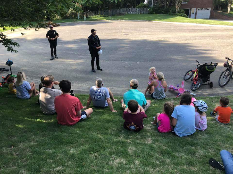 Motor Scout Officers Parrish & Phillips had a great time with the Carisbrooke neighborhood yesterday! They got the chance to talk about safety, and, more importantly, HAVE POPSICLES! 💙🏍️🚔🚲 #welovethisjob