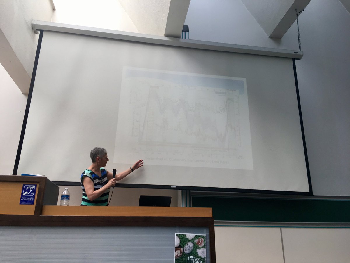 AmyLPrendergast's tweet photo. Another great talk by Daniella Bar-Yosef Mayer. This time on the enigma of hidden #ShellMiddens of the Levantine Upper Palaeolithic and how many shells do you need to call it a midden? More questions than answers! #UISPP2018Paris https://t.co/H6KdVxAP6k