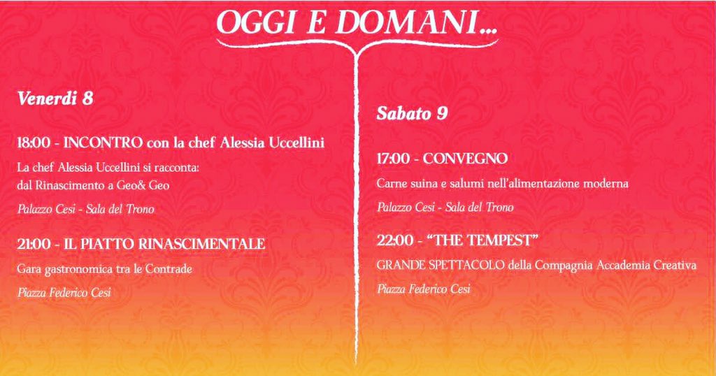 RinascimentoWeb's tweet photo. Gli eventi di oggi e domani, 8 e 9 giugno, per questa festa del #rinascimento2018 https://t.co/1b8Vnhjcej