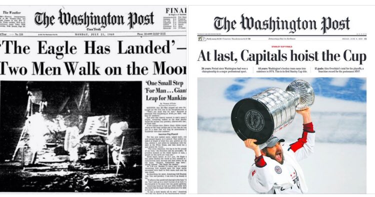 Via Post photog John McDonnell, the caps > the moon landing