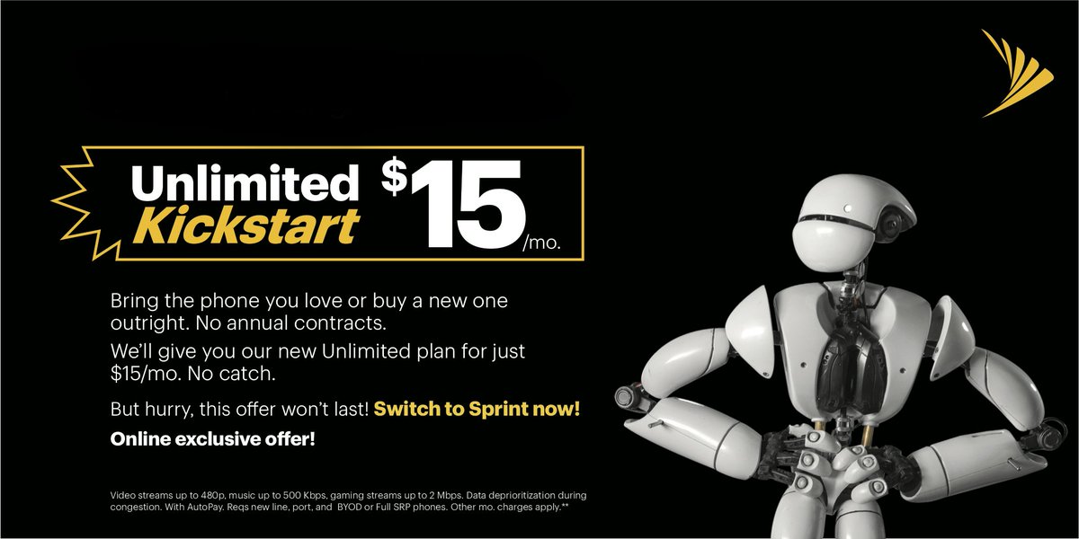 Thrilled to announce @Sprint’s most incredible price EVER! With our dramatically improved network, there’s no question you should switch to @Sprint today! sprint.co/2LtTcXK