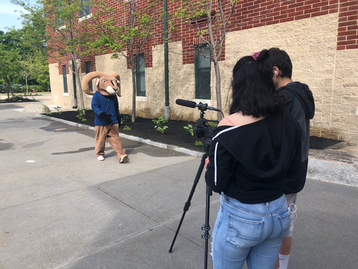 ramstvnhs's tweet photo. Friday Fun? When your students start filming their final project - a movie trailer - and their idea is it's the Rams first day as a student at NHS.  #loveit #video #broadcastclass https://t.co/lqjY1RvC30