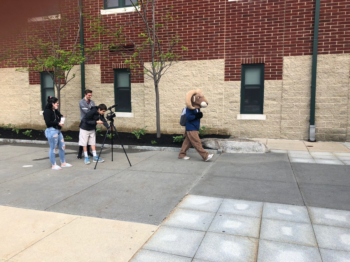 ramstvnhs's tweet photo. Friday Fun? When your students start filming their final project - a movie trailer - and their idea is it's the Rams first day as a student at NHS.  #loveit #video #broadcastclass https://t.co/lqjY1RvC30