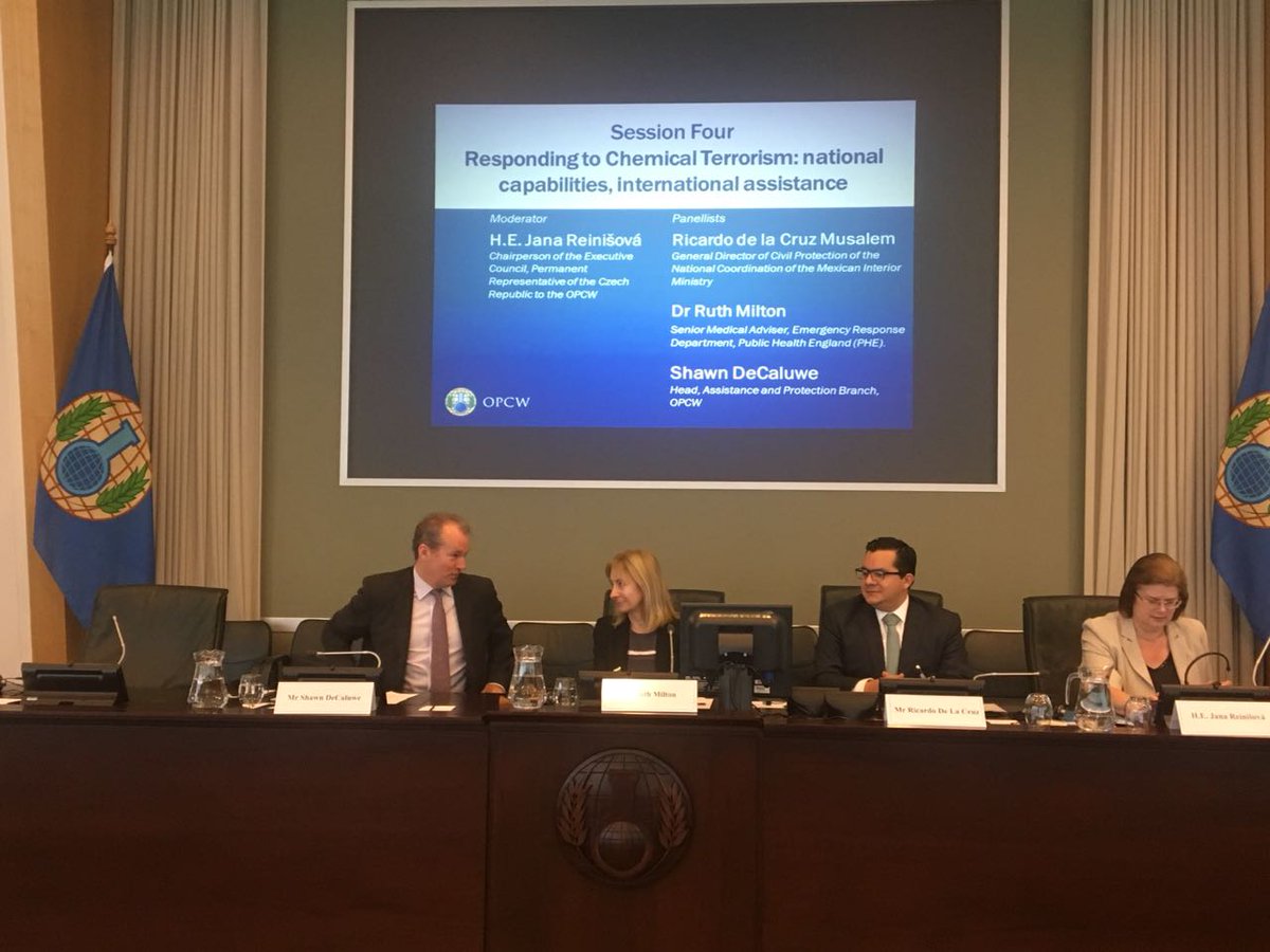 CNPC_MX's tweet photo. .@DelaCruzMusalem participa como ponente en la Conferencia #OPCWCT con el tema Respuesta Nacional a Emergencias QBRE @OPCW @PcSegob @gobmx https://t.co/iJp4VREyN9