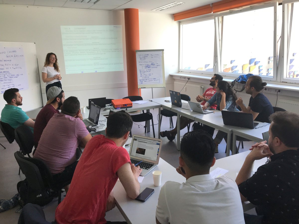 KironEducation's tweet photo. Another exciting day of our #IntegralPLUS #StudyWeekend with our talented students coming 2gether with our partners from @RWTH & #AliceSalomonHochschuleBerlin sponsored by #BMBF! We thank everyone 4 yet another incredible day full of #learning & joy! #HigherEducation4Refugees https://t.co/G7YQG0e6YL