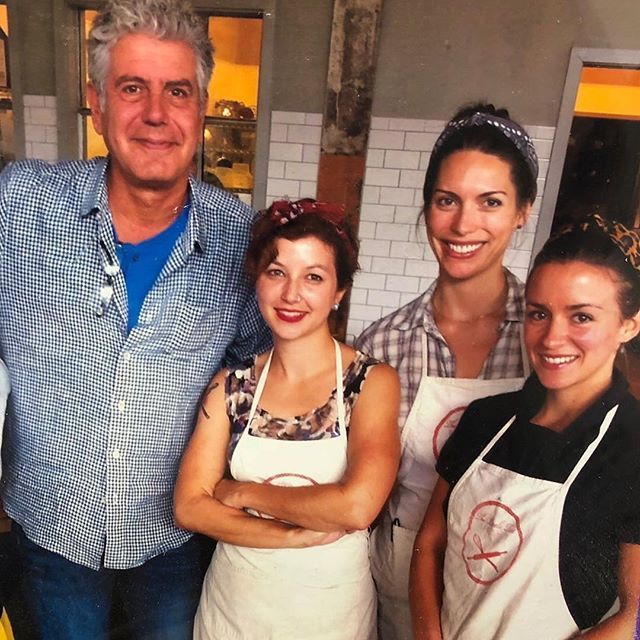 FoodToursAtl's tweet photo. Anthony Bourdain with @littletartbakeshop a few years ago. So sorry to hear about his passing. I hope he’s found peace. https://t.co/HX63B0VQiM https://t.co/cHVL3VogZm