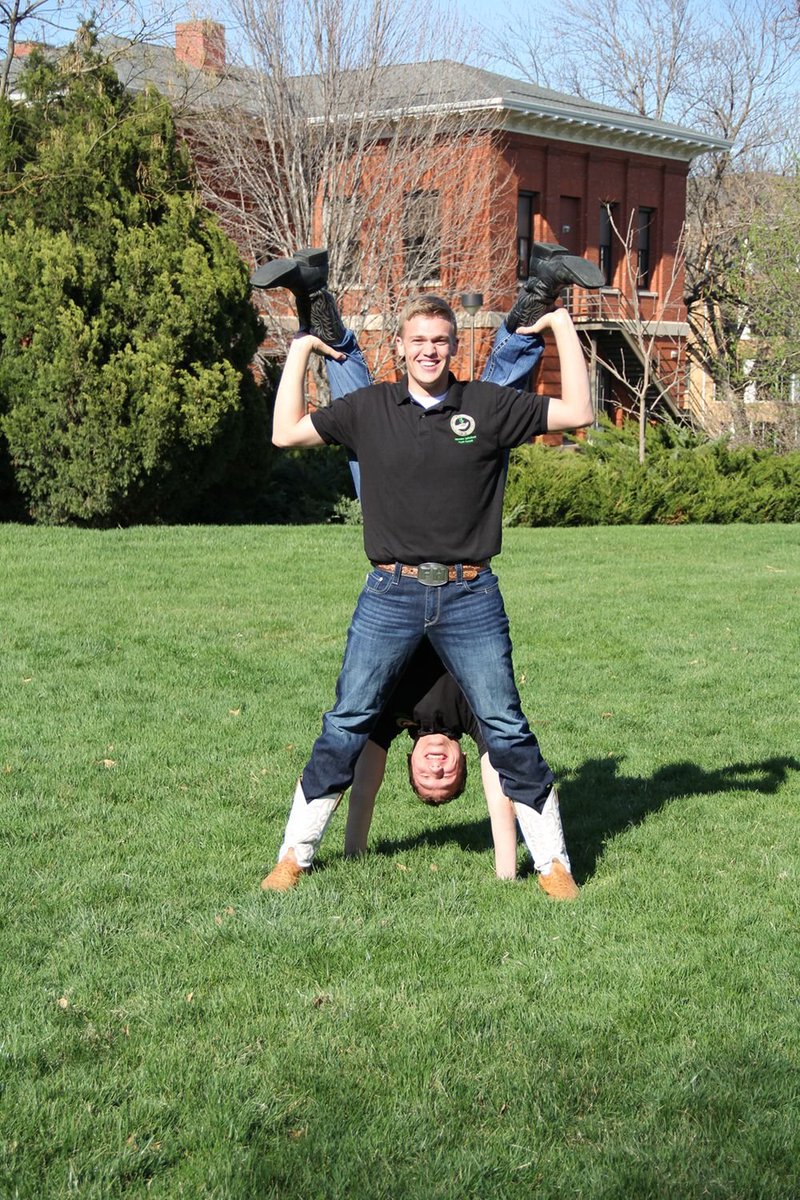 The_NAYC's tweet photo. Meet your counselors for the Richard Henry Lee group: Brent Miller and Grant Dahlgren!

Your week might get flipped upside down, so watch out because you’ll be seeing double with these two. #NAYI18 https://t.co/lgjFK5Fn23
