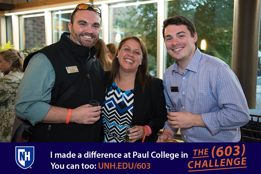 SeanStew12's tweet image. Today is the last day of the #603Challenge! @UNHPaulCollege only needs a few more donors to unlock an additional $33,500 for student scholarships! Give now here: bit.ly/2xTCf6O! @UNHAlums #PaulPride
