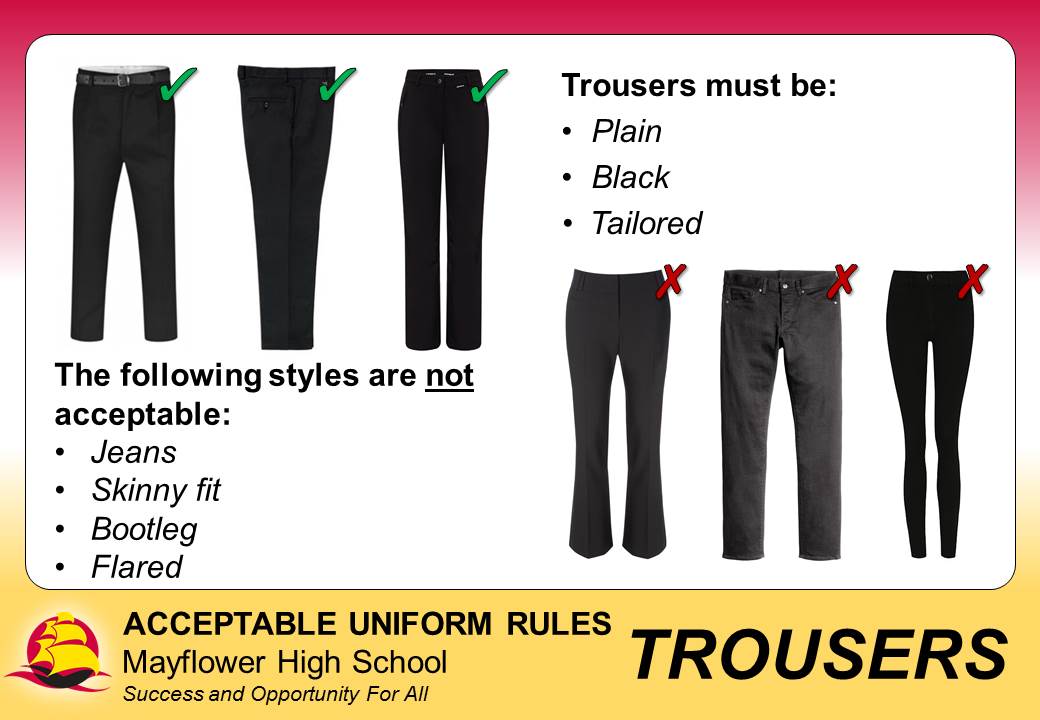 flared school trousers