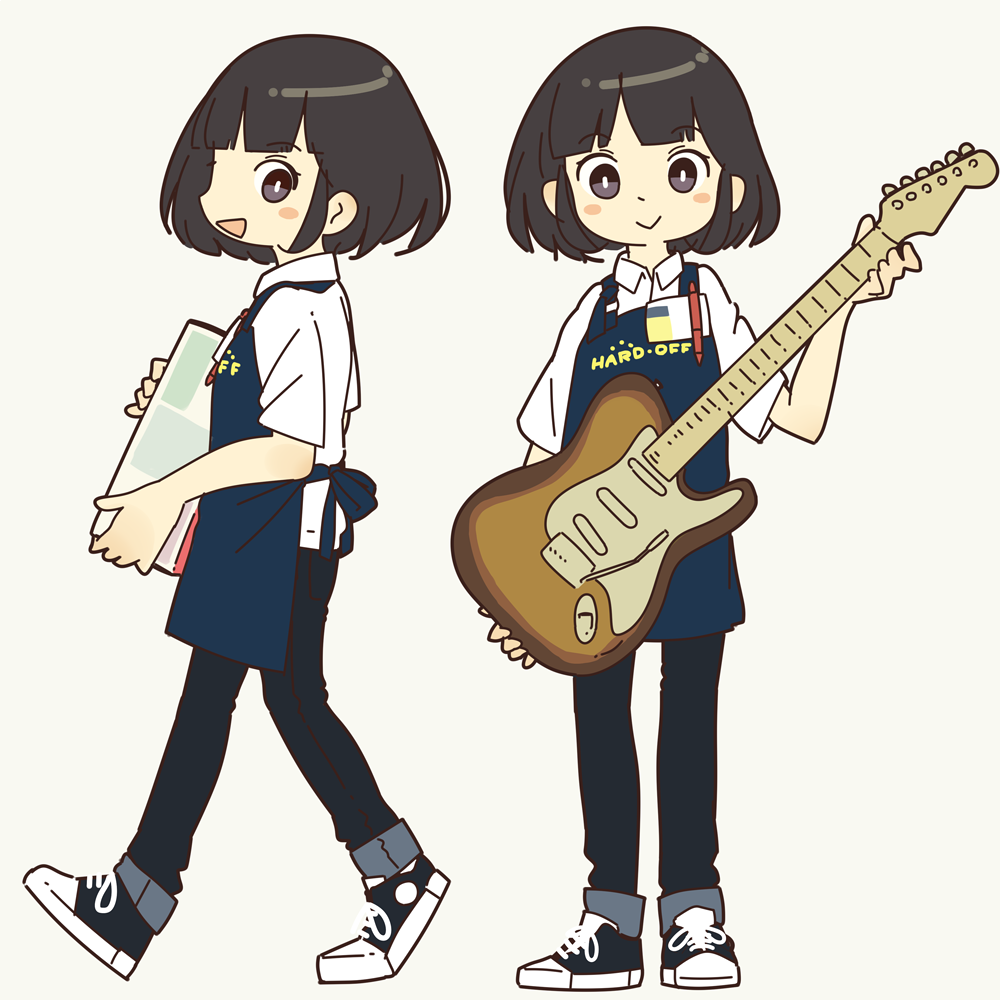 The new mascot character for Hard Off (a Japanese second-hand electronics store) is so cute, I had to draw her. 