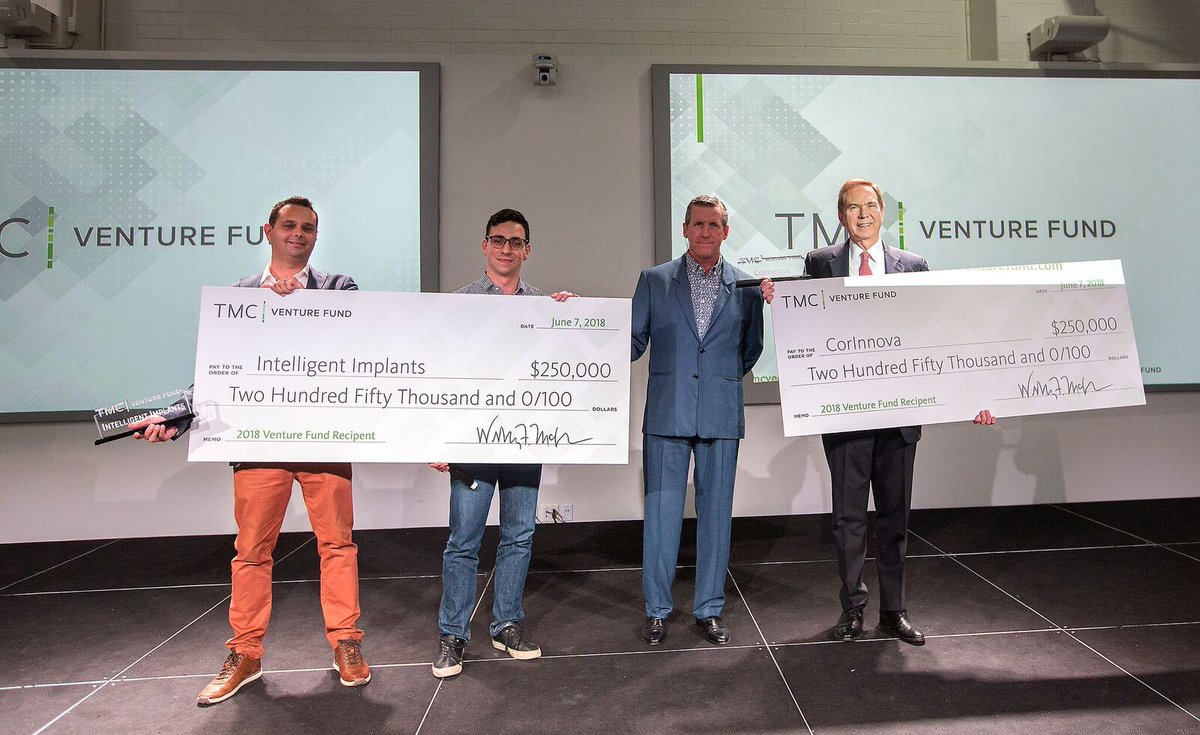 TMCCEOMcKeon's tweet photo. Congrats to CorrInova and Intelligent Implants who have just been added to the TMC Venture Fund portfolio! Yesterday they each received a 250k check to further #research &amp; advancements in #lifesciences #TMCVentureFund
https://t.co/RcbeOLqsvS https://t.co/geRbB080GD