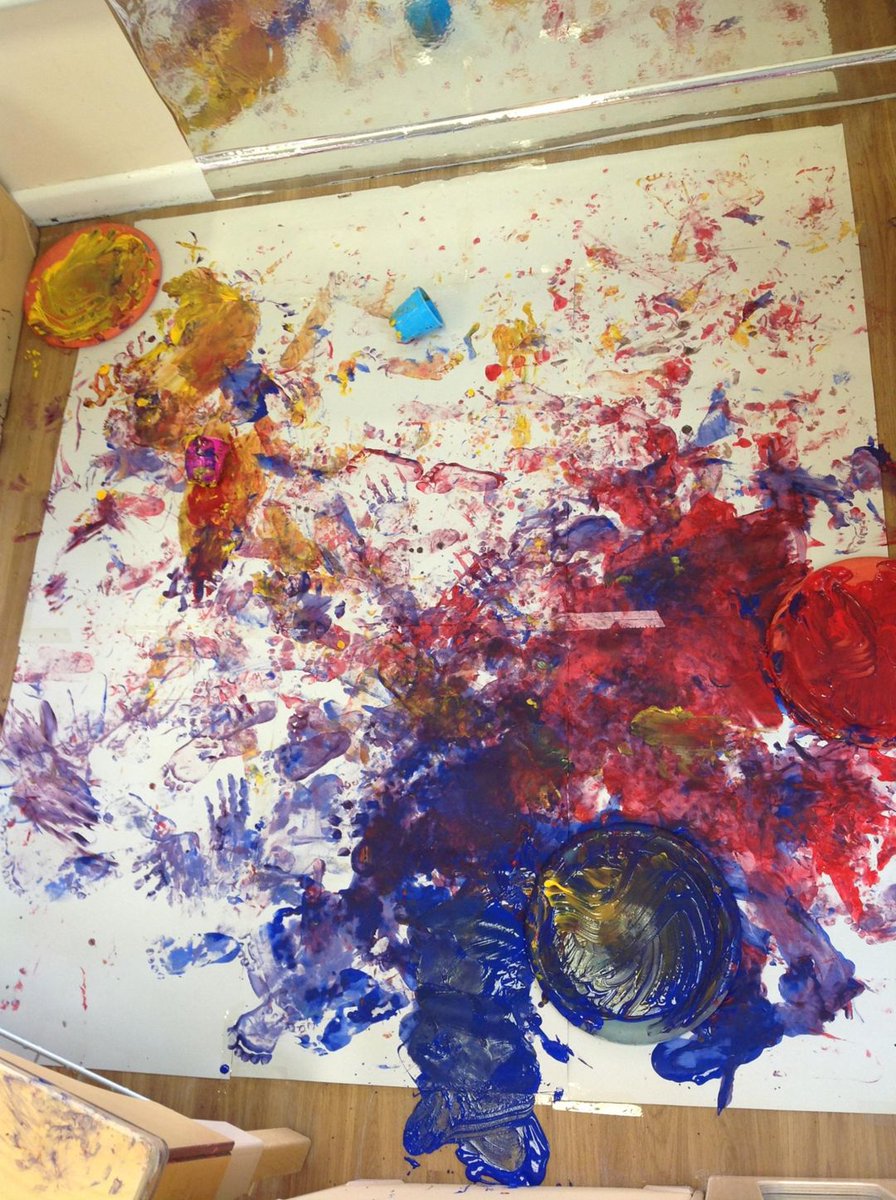 SpringNurseryH's tweet photo. Butterflies (0-2mnths) Enjoyed playing with iceplay again, this time the ice blocks contained a different type of toy.
Then they made a collective extra large painting using hands and feet on the floor, this was excellent fun and great for sensory exploration. #Springgrowlearn https://t.co/Ug1IBwgnGF