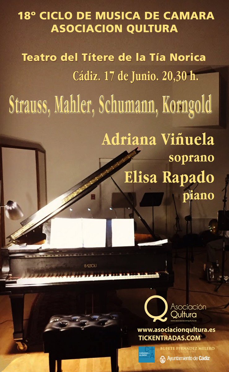 ElisaZamora's tweet photo. Mis próximos eventos profesionales, en León y en Cádiz. Todos ellos en buena compañía (es lo mejor de haber elegido ser pianista acompañante: nunca estar sola sobre un escenario). #leonesp #Cadiz. #Lied #писне #ArtSong #Operainfantil. https://t.co/FWJPvJEDPB