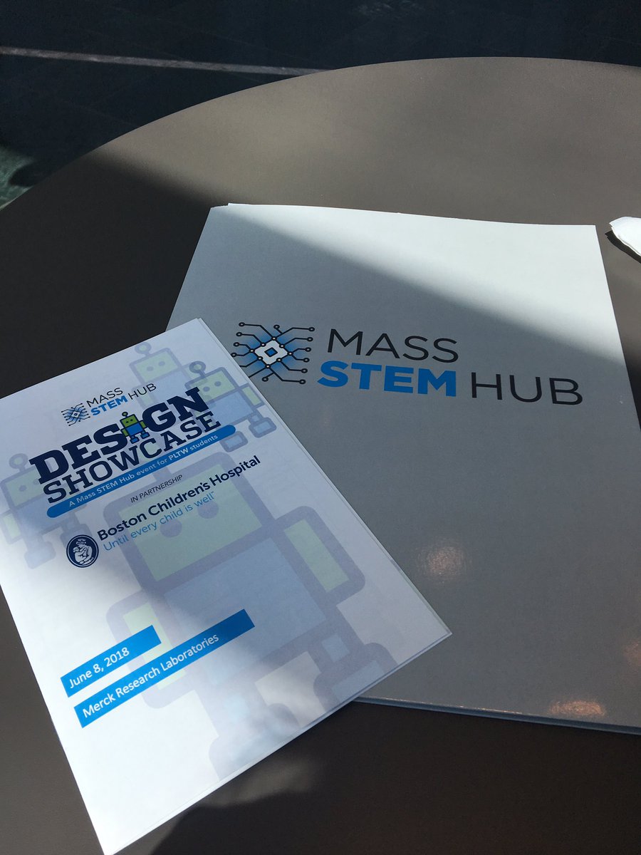 suzanne_snow's tweet photo. Exciting morning in Boston @Merck. Katherine is prepping the wonderful volunteers & judges as the#PLTWMA & @BostonChildrens #MSHDesignShowcase begins. Ss will showcase therapeutic toy designs from their #DesignandModeling course within the @PLTWorg Gateway Program. Stay tuned! https://t.co/SNYwevmOzq