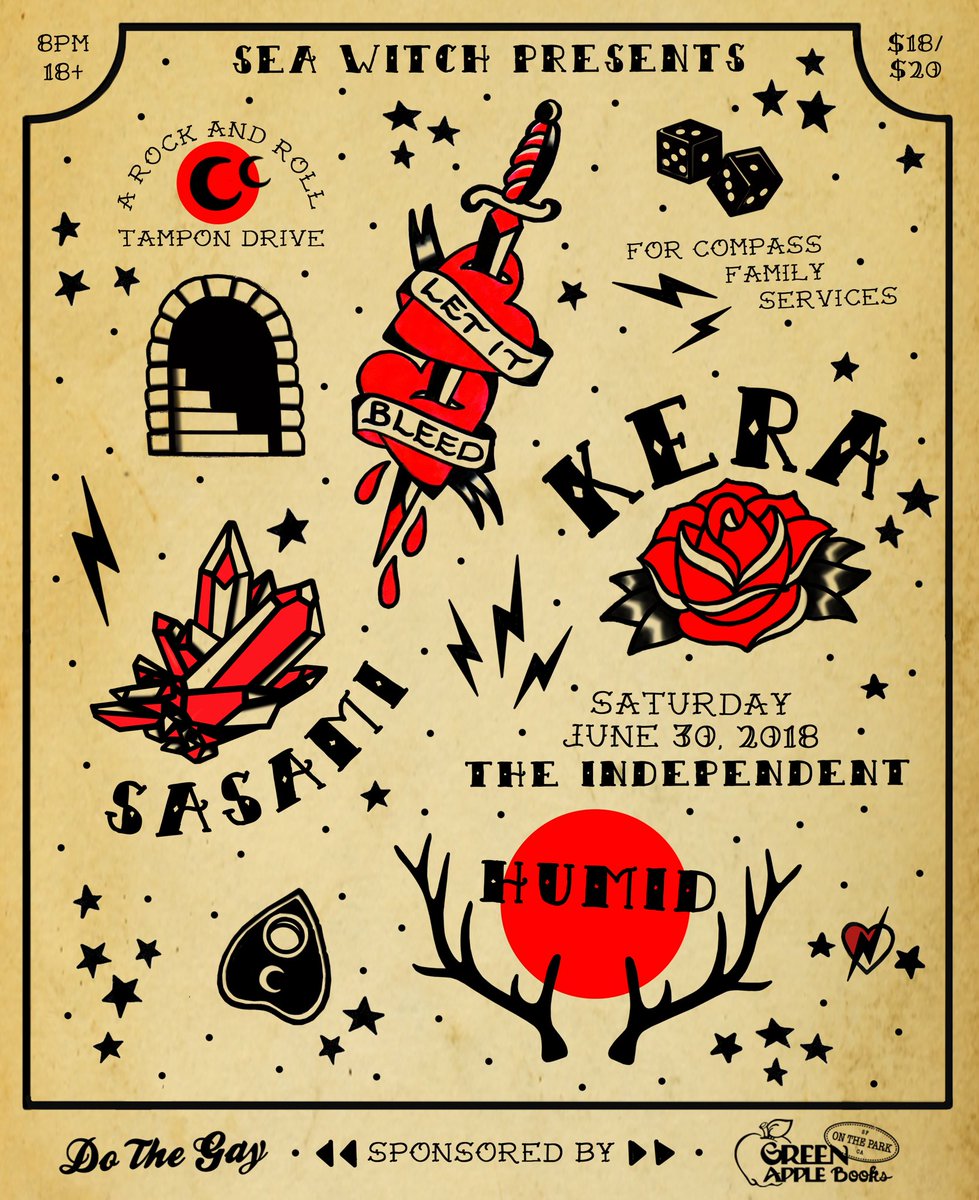 It’s that time of the month I mean year again! June 30 at <a href="/indysf/">The Independent</a> with these badasses: <a href="/thelesbians/">KERA</a> <a href="/sasamiashworth/">SASAMI</a> &amp; humid, <a href="/DoTheGay/">DoTheGay</a> @gabsunset 🌹🥀🌹🥀🌹🥀🌹🥀