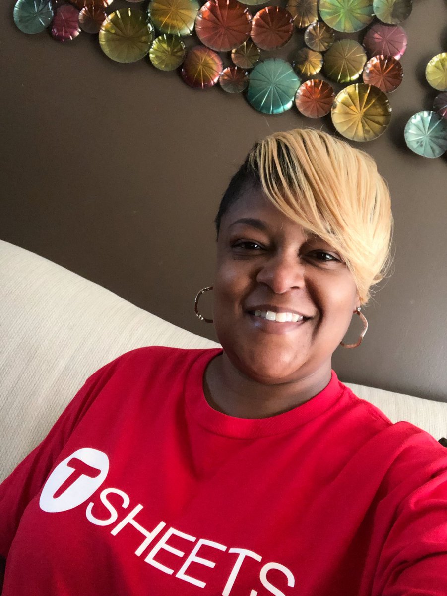 SherrellTMartin's tweet photo. Rocking my red in my @tsheets swag for the @capitals win. I’m not a hockey fan but this win is so major I had to say CONGRATS & represent #ALLCAPS #RockTheRedDC https://t.co/cxdDMI7WAN