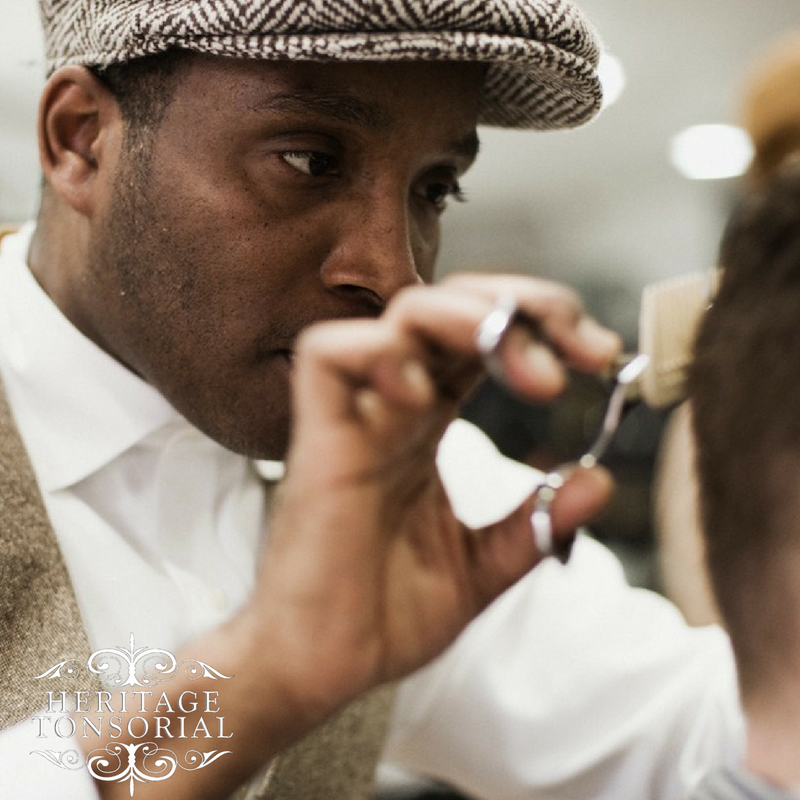 HeritageTo's tweet photo. Barbering is the art of creating, without an eraser! This vintage art form is our passion. Come in and spend your Saturday morning with us! 
#FridayFun #Barber #Brooklyn #Style https://t.co/RnHjiQ56Z1