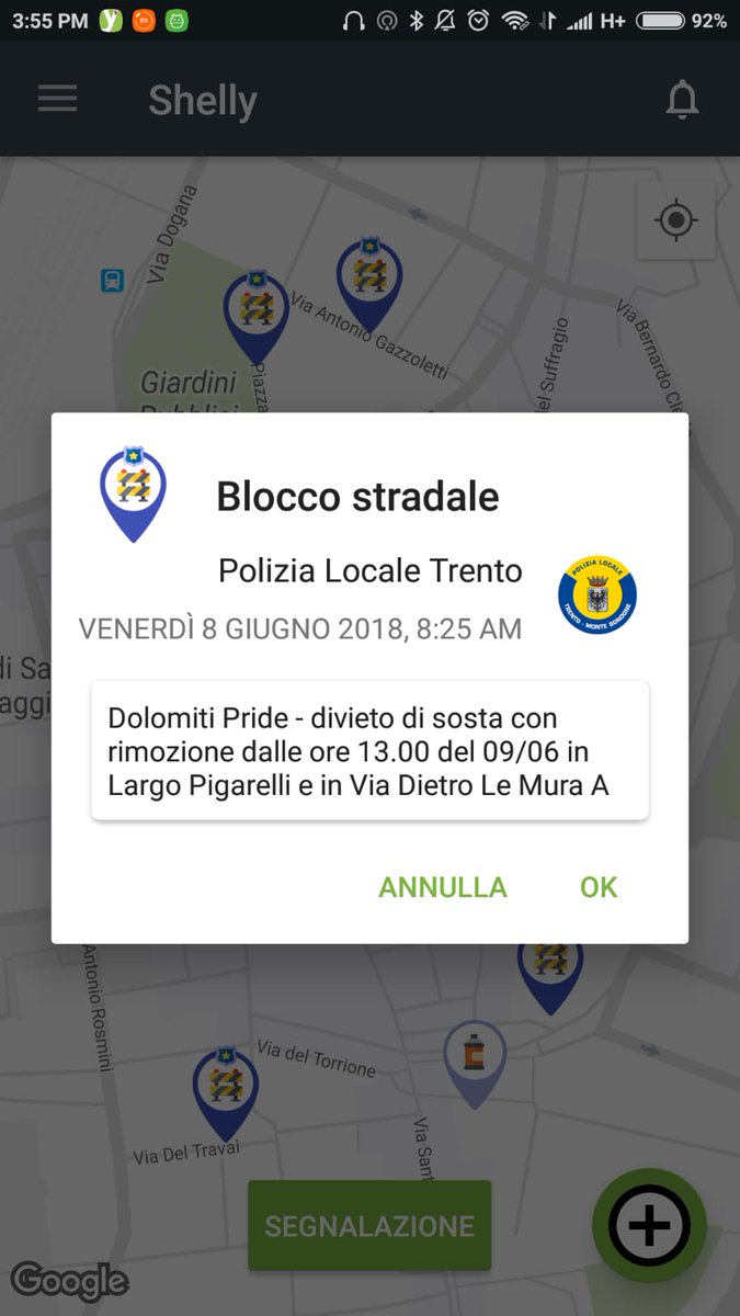 shellyapp_co's tweet photo. In occasione del @DolomitiPride la Polizia Locale di @comunetn utilizza @shellyapp_co per segnalare divieti di sosta! INSTALLATE SHELLY per rimanere aggiornati durante la manifestazione! #dilloashelly #ShellyApp #smartcity #Trento #DolomitiPride @AptTrento @VisitTrentino https://t.co/3t7LmAHbHW