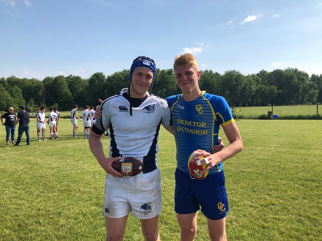 OFSAARugby's tweet photo. Final score: Senator O’Connor-54 St. Peter-7
Men of the match: Ryan Kimoff and Brayden Gray https://t.co/idI56CNYAA