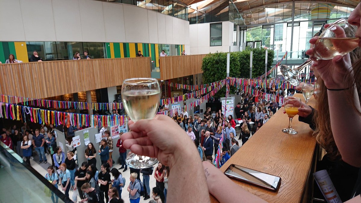 The #GCExeter showcase is on at the Forum! Why not have a glass of wine and have a look at all of the fantastic outputs our students have produced!? #FindalDay