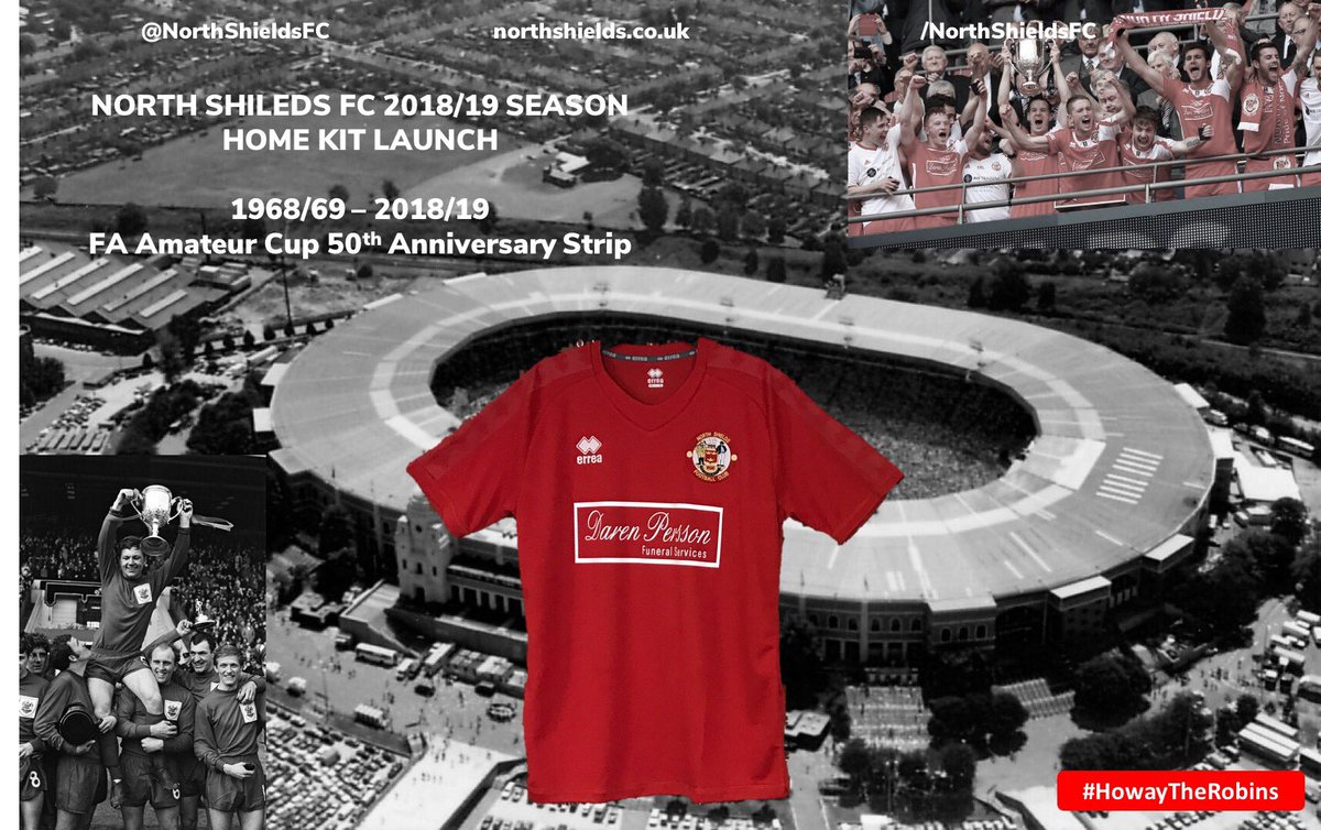 NorthShieldsFC's tweet photo. HOME KIT LAUNCH 😍😍

We are delighted to reveal our brand new home strip for the 2018/19 Season! 

To commemorate our 1969 FA Amateur Cup Victory vs Sutton United we have decided to celebrate the 50th year anniversary by going back to all red! https://t.co/E4InKffgg4