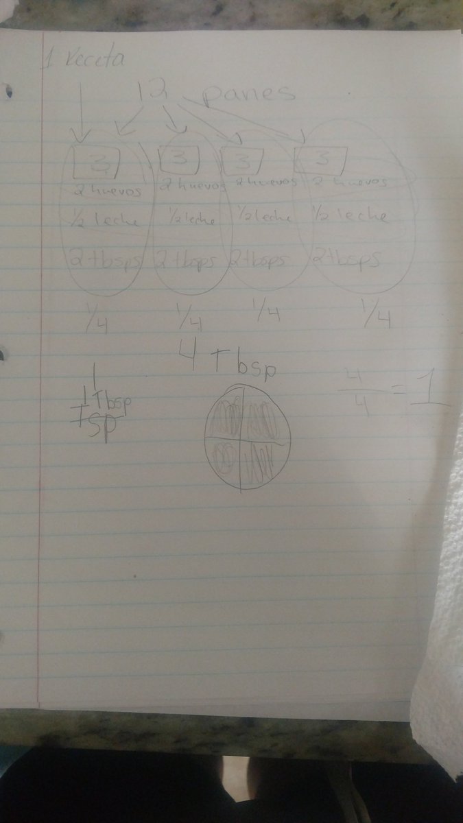 mrsbcardenas's tweet photo. When your daughter likes cooking, so you throw in #mathskills through models for #conceptualknowledge of quadrupling a recipe. #MathCanBeDelicious #ThirdGradeInTheHorizon #LearningIsFun #BilingualPower #ForgotTheBananasForFrenchToast https://t.co/dnAhNzEJn8