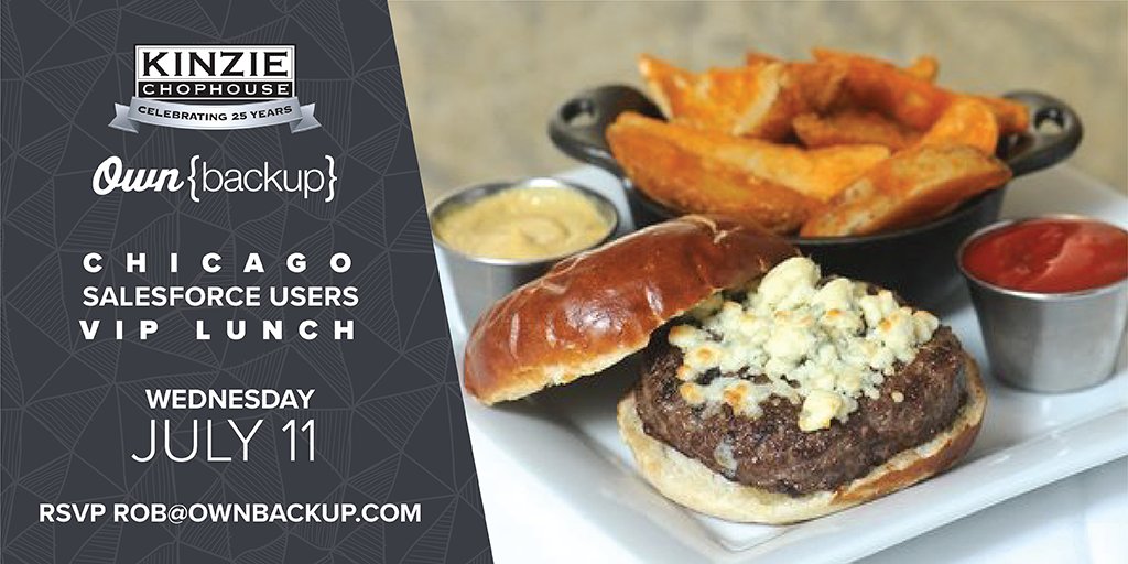 robween23's tweet photo. Will you be in the Chicago area on Wednesday, July 11th? Message me if you are interested in attending a VIP Salesforce User Lunch. I know that I'm going to thoroughly enjoy that burger! Have a GREAT Friday! #ownbackup https://t.co/asIAyOEyln