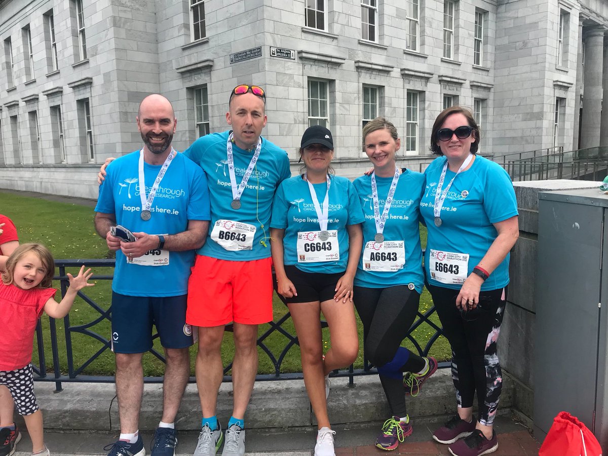 BreakthroCancer's tweet photo. Massive well done to Cliona and her #RelayTeam who took part in the @TheCorkMarathon last weekend, raising over €8,000 for Melanoma #CancerResearch! 👍🏼🏃🏼‍♀️🏃🏻‍♂️ #RunForAReason #ImRunningFor... https://t.co/Ivb6Dyq2Rd