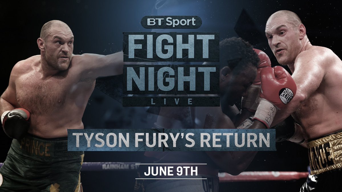 Watch #tysonfury's comeback fight this Saturday 9th June at our <a href="/btsport/">TNT Sports</a> pubs! Click joseph-holt.com/news-and-socia… to find your nearest Holt's pub! #boxing