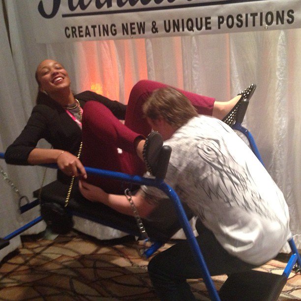 ASSETS4PLAY's tweet photo. Today I'm in hopes to see some interactive fun at @EXXXOTICA  like this!
(This was at ILS a few years back in Vegas) #FlashbackFriday https://t.co/rPH6W6vjeF