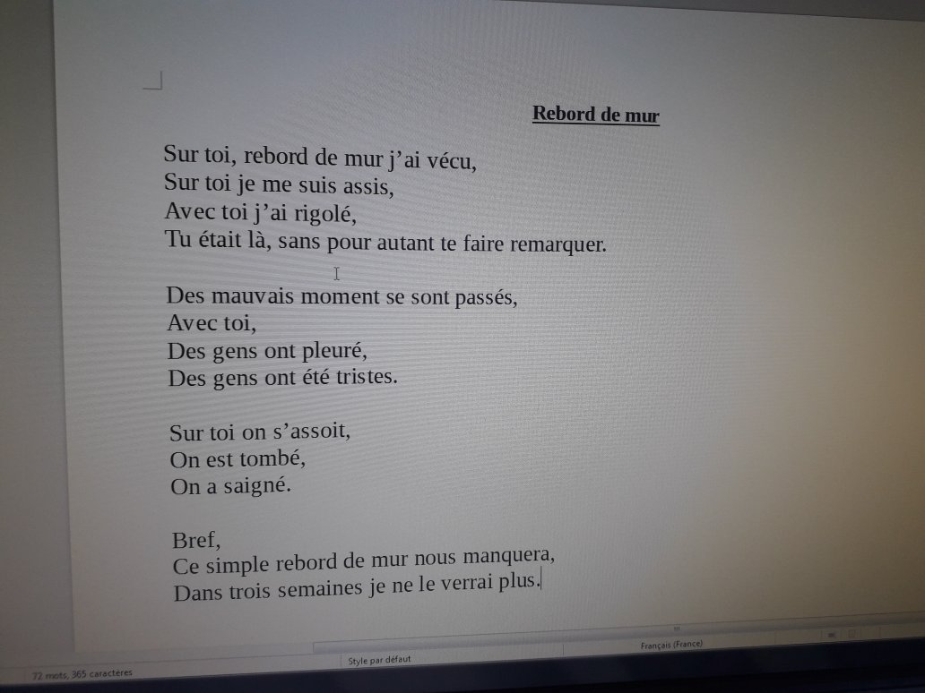 laclassede3f's tweet photo. @Mala3A @greg_devin_ @bricquebec3d Voici notre réponse au #défipoèmes "S'adresser à un endroit du collège" : 

Écrit par Fabien https://t.co/2O3fpVwXop