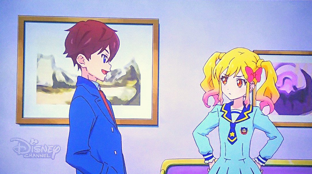 アイカツ　アイカツスターズ　すばる　ゆめ ライブ前、楽屋に激励に来たすばるきゅん ゆめちゃんの明るい笑顔に