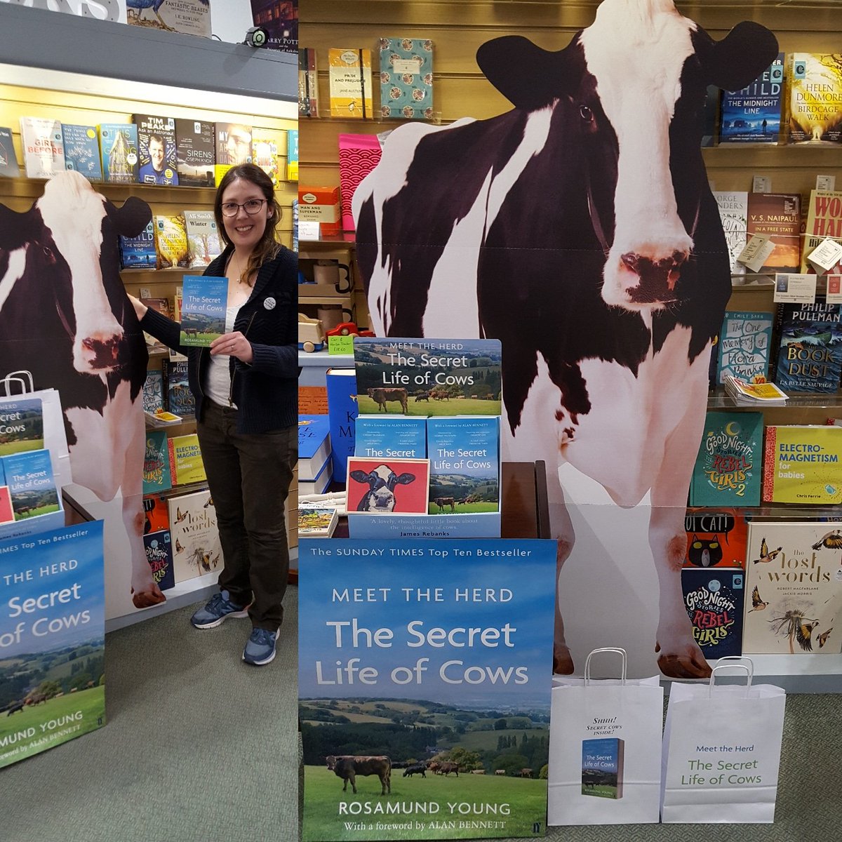 ImaginedThings's tweet photo. Have you met Phyllis yet?! She's our life sized Friesian cow! ๐๐ meet the whole herd in The Secret Life of Cows and get a free Secret Cows Bag! ๐๐๐๐ #secretlifeofcows #meettheherd #amreading #yorkshirelife #cows #farming #diarycows #herdofcows https://t.co/PgTiDuSeXS
