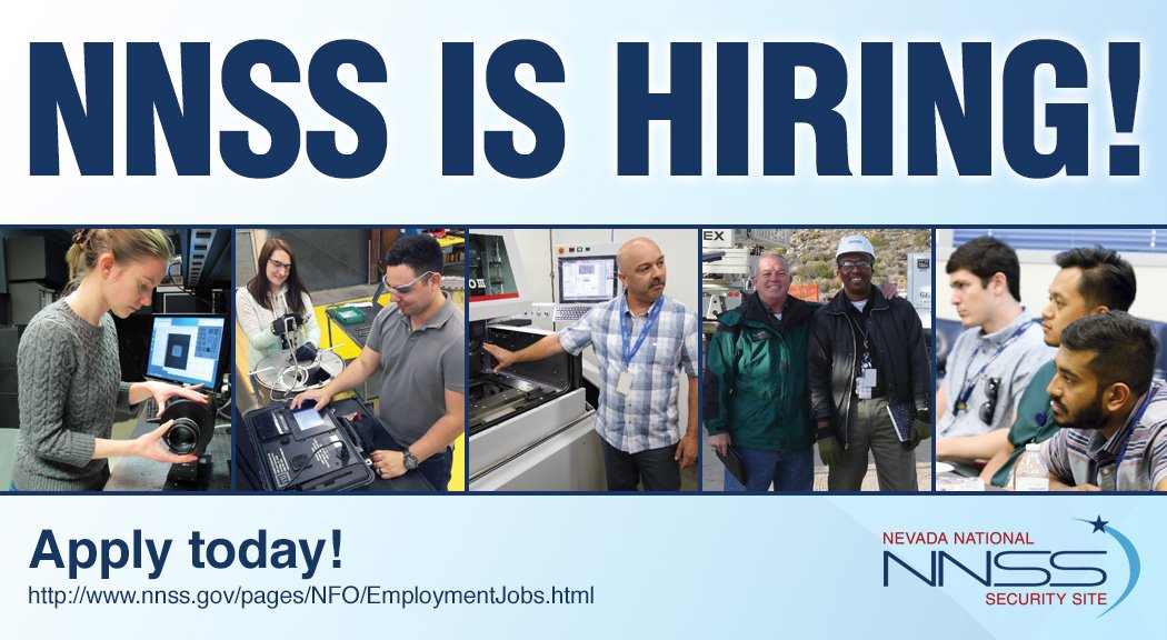 NNSANevada's tweet photo. #NNSS is looking for a co-pilot! Apply for this great #job here: https://t.co/F6TCyGlWOh. #JobListing https://t.co/Xe44ea46QO