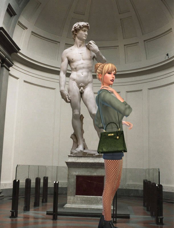 Sprinkle_Sims's tweet image. Paige Blackwood visiting the Michelangelo statue of David ❤️@S4_NextTopModel #NTM2StrollingDownItaly