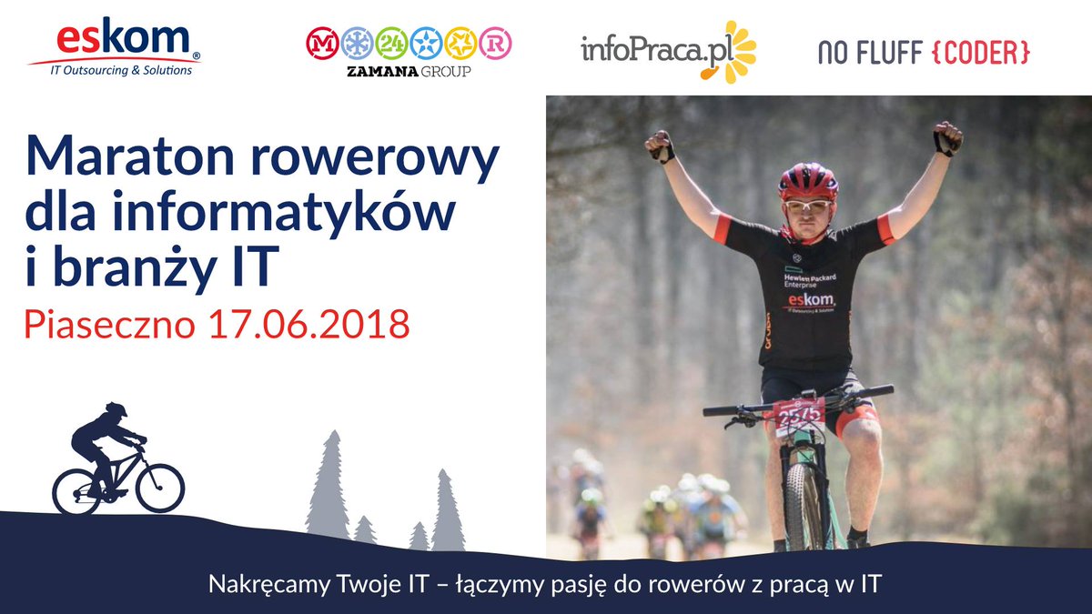 Jako patron medialny tego wydarzenia - zapraszamy na Maraton rowerowy dla informatyków i branży IT 🚴‍♀️🚴‍♂️ 
Już 17 czerwca w Piasecznie! ⏰ facebook.com/events/4465333…