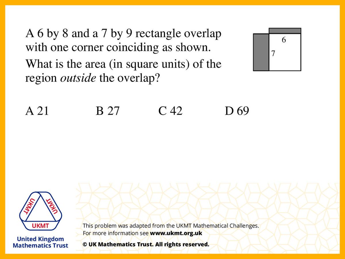 UKMathsTrust's tweet photo. Try this #UKMTProblem taken from a past Junior Mathematical Challenge paper! https://t.co/lOgJ98anC5