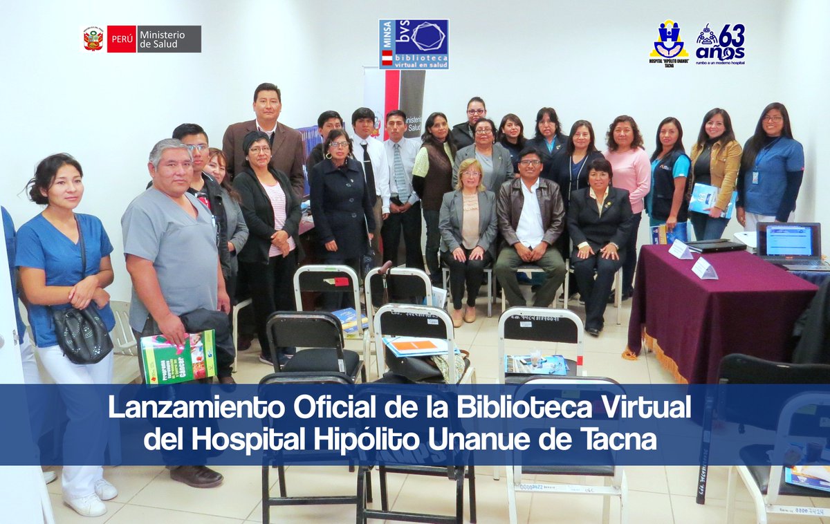 HospitalTacna's tweet photo. El @HospitalTacna  destaca el lanzamiento de su Biblioteca Virtual, con la presencia de la Lic. Alicia Ríos Terrones, Jefa de la Biblioteca Virtual en Salud del @Minsa_Peru . https://t.co/H5yPjHfQmY