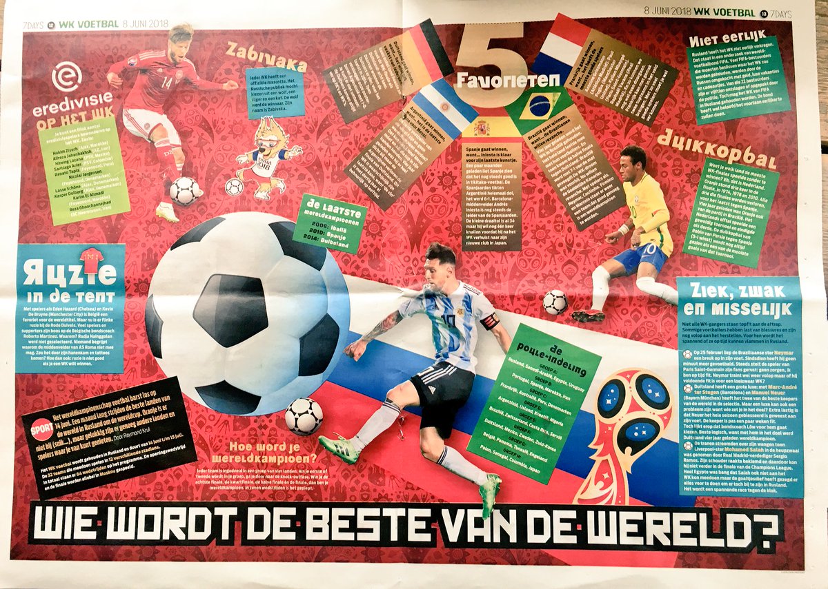 MaritaEskes's tweet photo. Tekst gebruikt uit de #krant β7 daysβ over het WK 2018. Elk kopje #samenvatten in één zin: welke feiten leer ik over het WK? Volgende sessie inzoomen op lay-out en boodschap van de schrijver. @Expertisadvies #closereading #tekstbegrip https://t.co/QE3oMyX5Iy