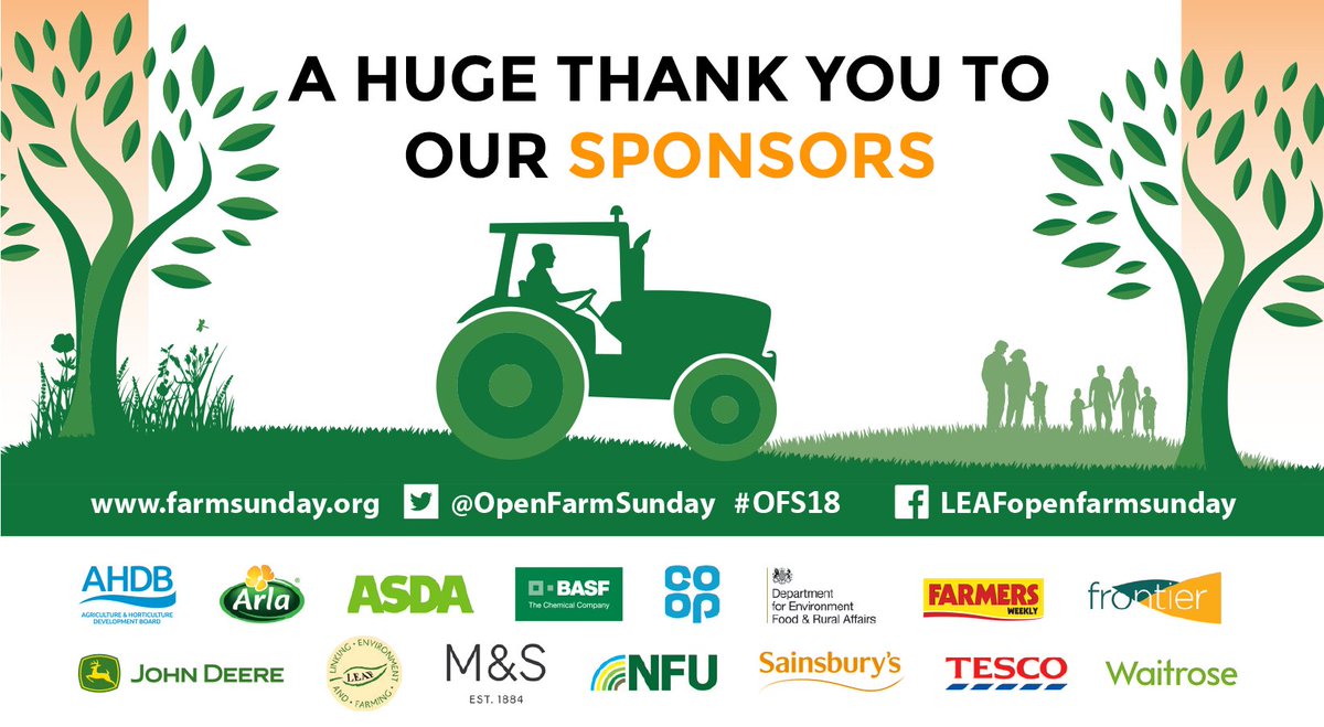 LEAF Open Farm Sunday is only possible with the collaboration and support of the whole industry and we'd like to say a special thank you to our sponsors. #OFS18