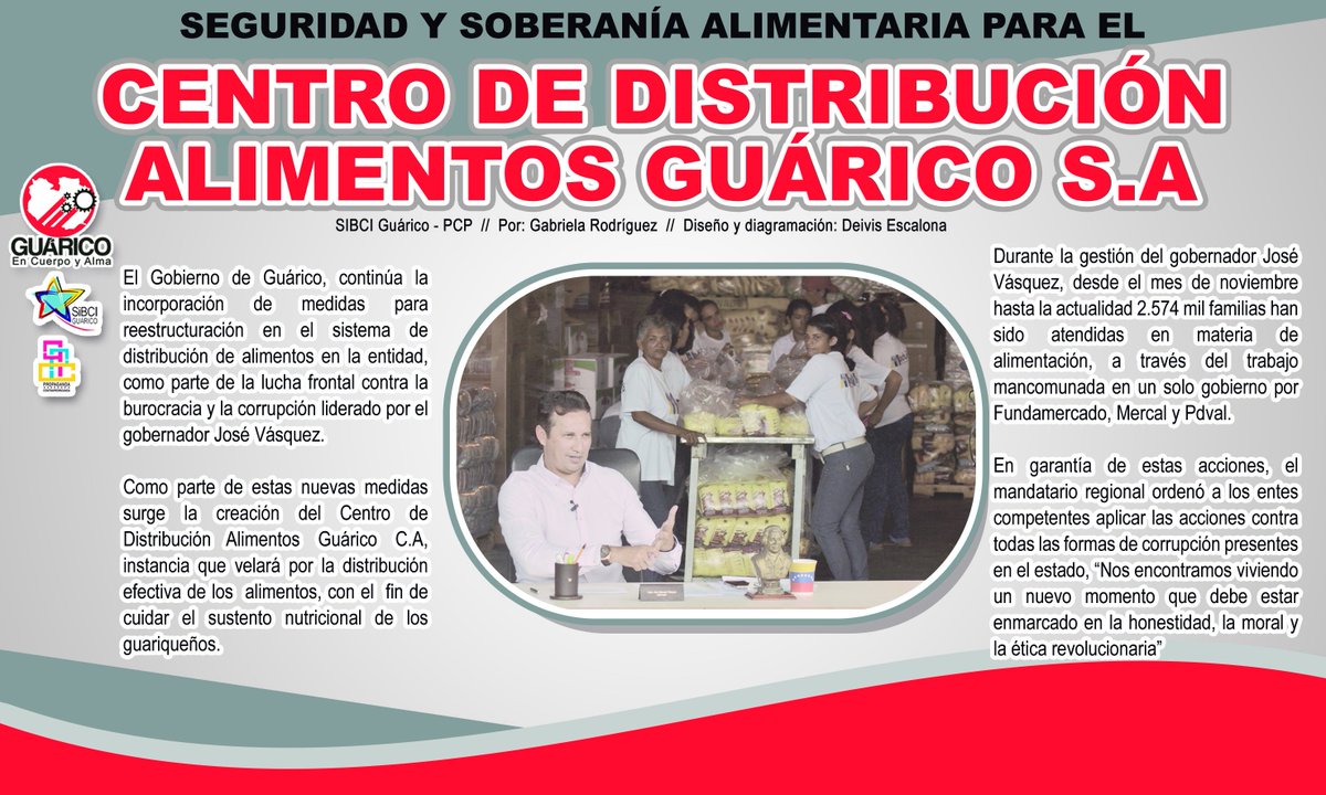 Gob_Guarico's tweet photo. El Gobierno de #Guárico, continúa la incorporación de medidas para reestructuración en el sistema de distribución de alimentos en la entidad, como parte de la lucha frontal contra la burocracia y la corrupción liderado por el gobernador @josemvasquez. #8Jun https://t.co/nYPfic6R3P