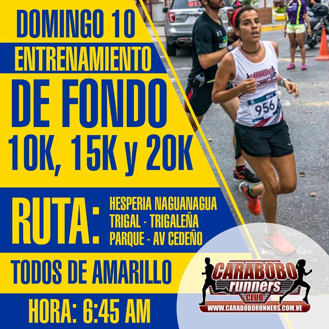 Y si lo que quieres es un verdadero entrenamiento de fondo esta #GuiaCitrica te invita este domingo nos vamos todos de #Amarillo con #10k #15k #20k en #Valencia y #Nagunagua con <a href="/CaraboboRunners/">Carabobo Runners</a>