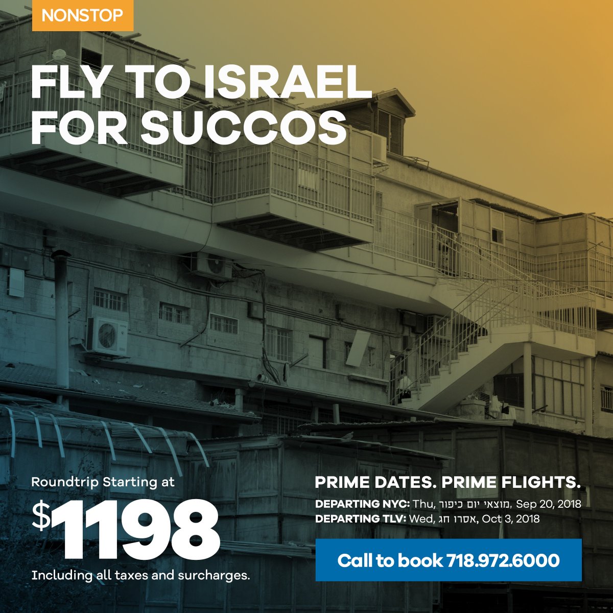 DoAllTravel's tweet image. #Fly to #Israel for #Succos. Prime Dates + Prime Flights for a fraction of the price! #CheapFlights Book now with @DoAllTravel