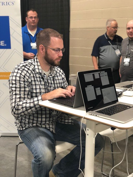 SecurityMetrics's tweet photo. At #OpenWest today! Come visit SecurityMetrics and take our programming Challenge: complete any 2 of the challenges to get a T-shirt (while supplies last). Complete all 4 of the challenges and be entered to win a Sphero R2-D2 with Force Band! #OpenWest18 #UTOS #OpenWestConf https://t.co/qaHzsG0nMw