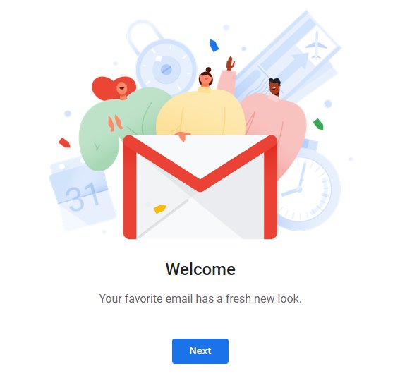 sfucata's tweet photo. New Gmail is up. Like the new visual design and shortcuts to other apps. #Gmail #webdev #google #uiux https://t.co/xdEjC2R2M2