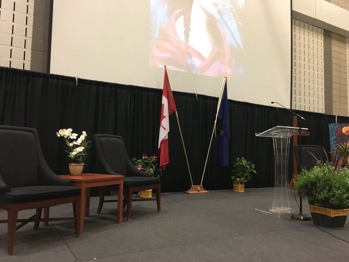 FMCSD's tweet photo. We’re almost ready for #Grad18 @HolyTrinityYMM! 190 graduates will cross the stage later this morning! #WeAreFMCSD #ymm #rmwb #abed https://t.co/KFfXriNWRe