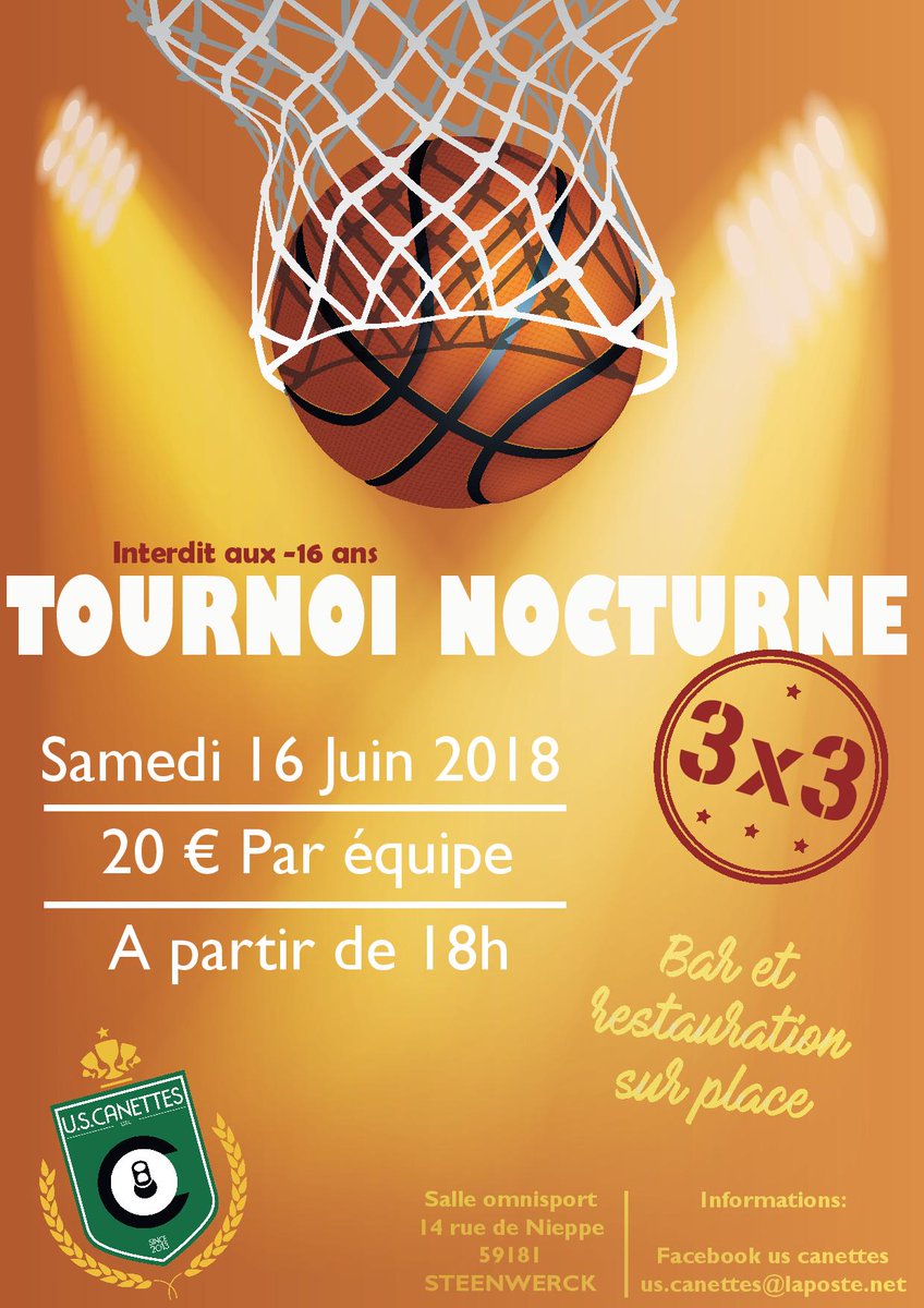 ** L'affiche du prochain événement **

Si ce n'est pour jouer au basket, passez au moins pour boire une bière les amis !